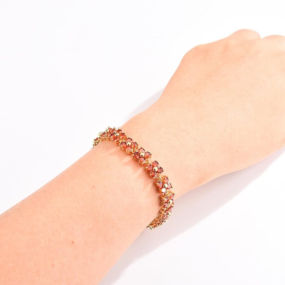 Fashion Tennis Bracelet for Women Cubic Zirconia Crystal Flower Multicolor Brace - Picture 5 of 5